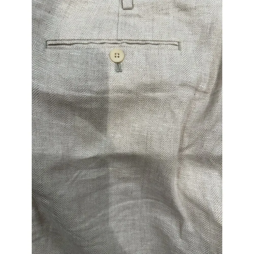 Banana Republic Men's Tailored Slim Fit Beige 100% Linen Pants 38L